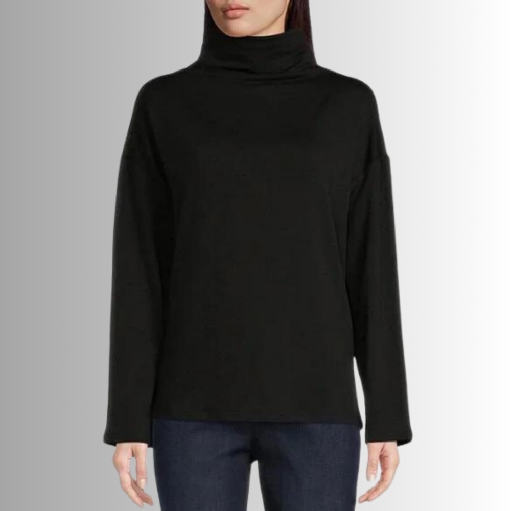Eileen Fisher Organic Cotton Funnel Neck Top